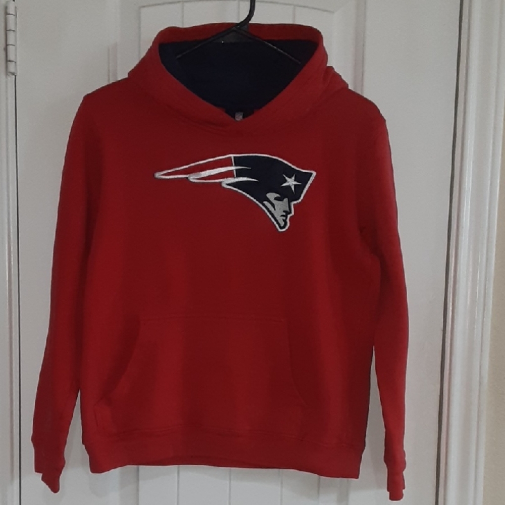 New England Patriots Official NFL Youth Pullover Hoodie - Red - Size M (10/12)